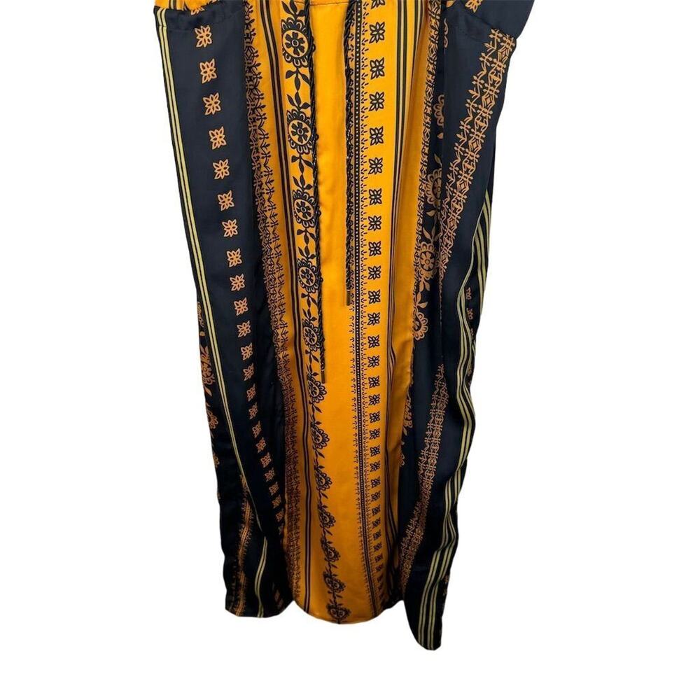 House of Harlow x REVOLVE Black Gold Floral Geometric‎ Midi Dress M - Picture 4 of 11